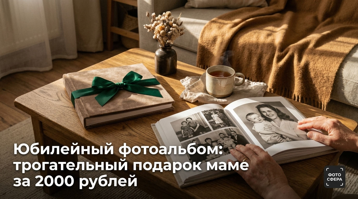 Трогательный подарок маме на юбилей - фотоальбом за 2000 рублей