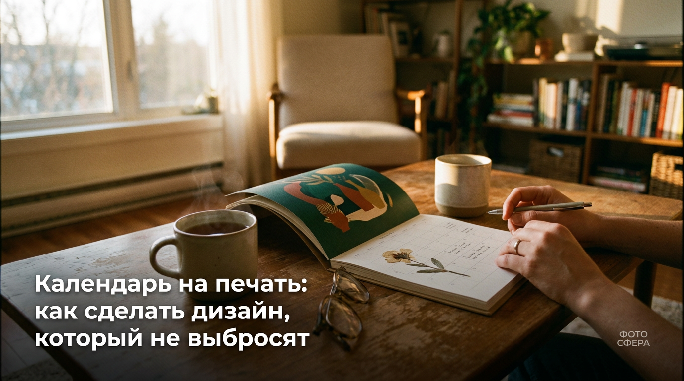 Календарь на печать с привлекательным дизайном