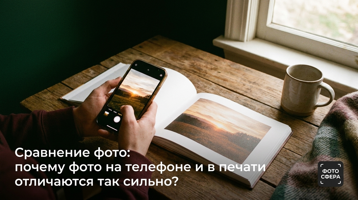 Сравнение фотографий на телефоне и в печати